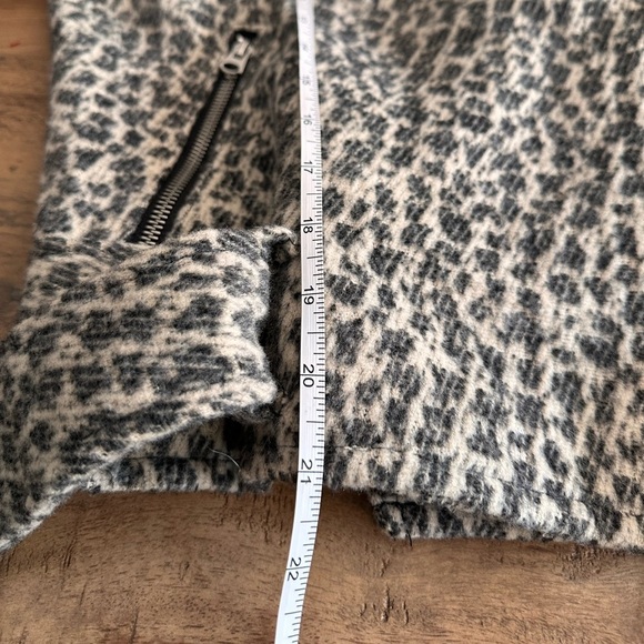 Zara Animal Print Moto Jacket Belted Zip Front Medium Leopard Print - Picture 9 of 10
